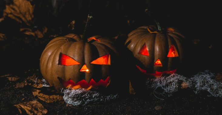 Deux citrouilles d’Halloween au regard menaçant